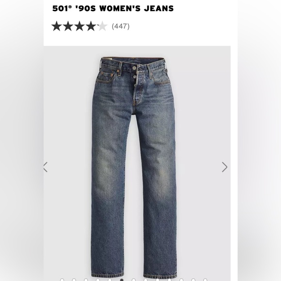 Levi’s 501 Original 90’s Mid-rise Straight Leg Denim Jeans. Size 24 - Picture 2 of 14